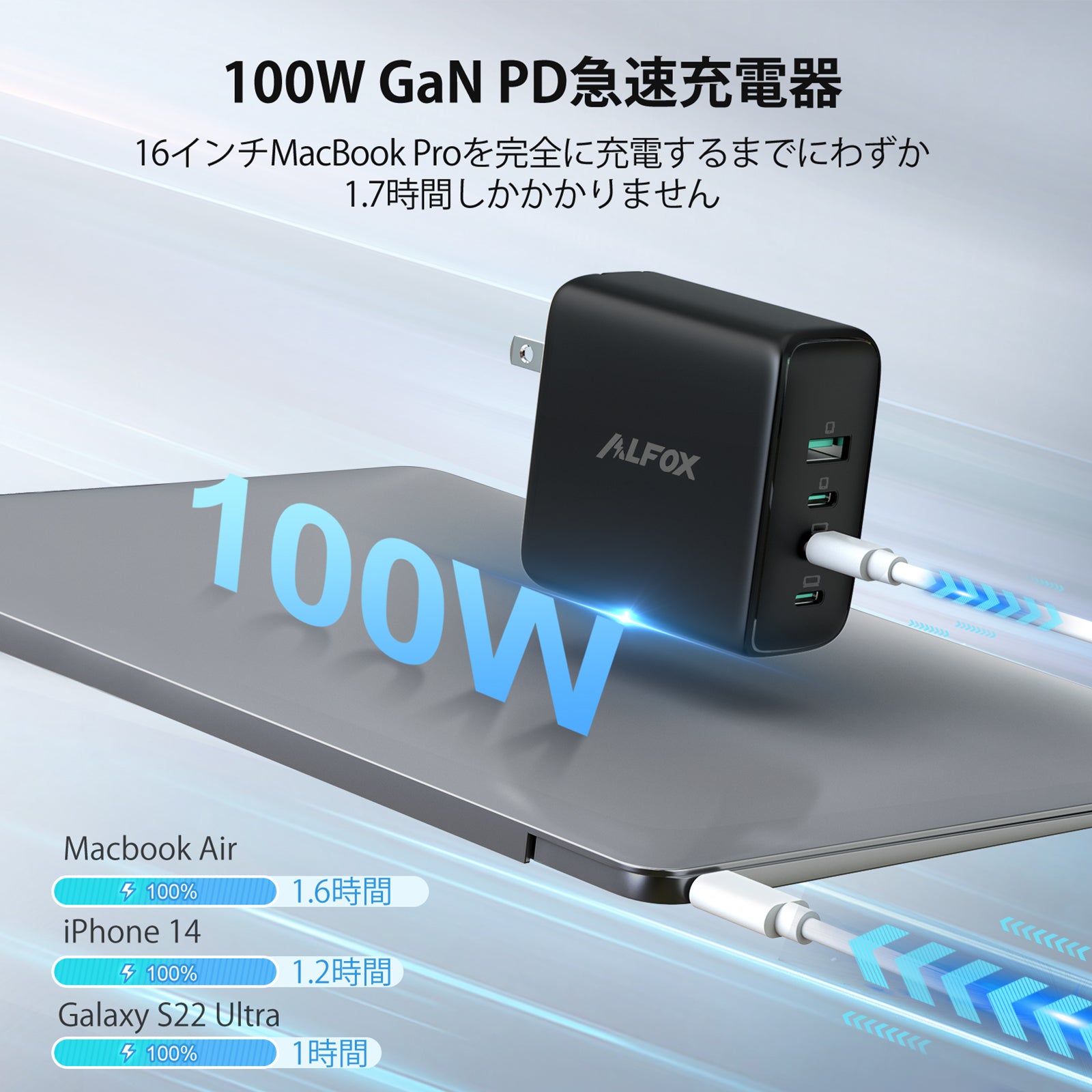 100W GaN PD急速充電器
